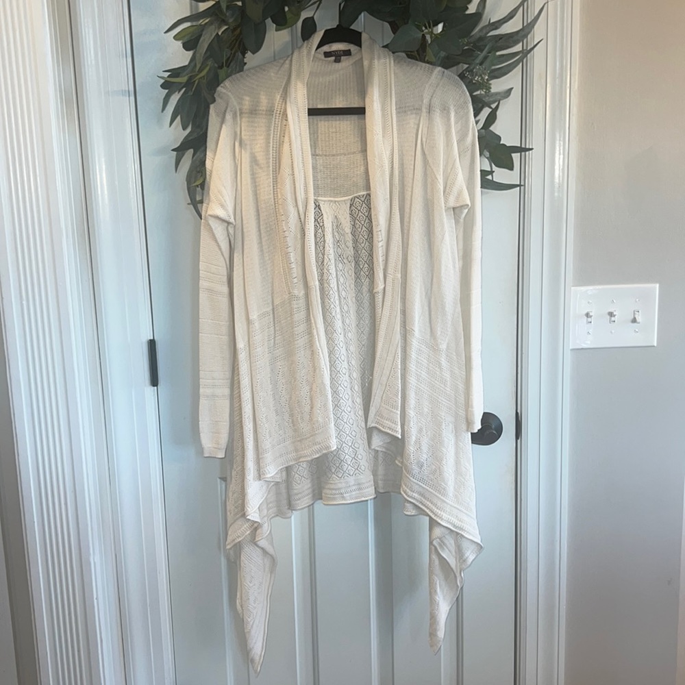NYDJ Pointelle Cascade Cardigan